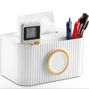 White and Gold Multi-Compartment Organizer